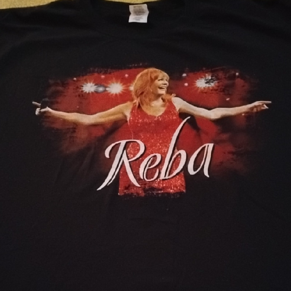 Men's Black Vinatge XXL Gildan Softstyle Reba MacIntyre Shirt Country Band